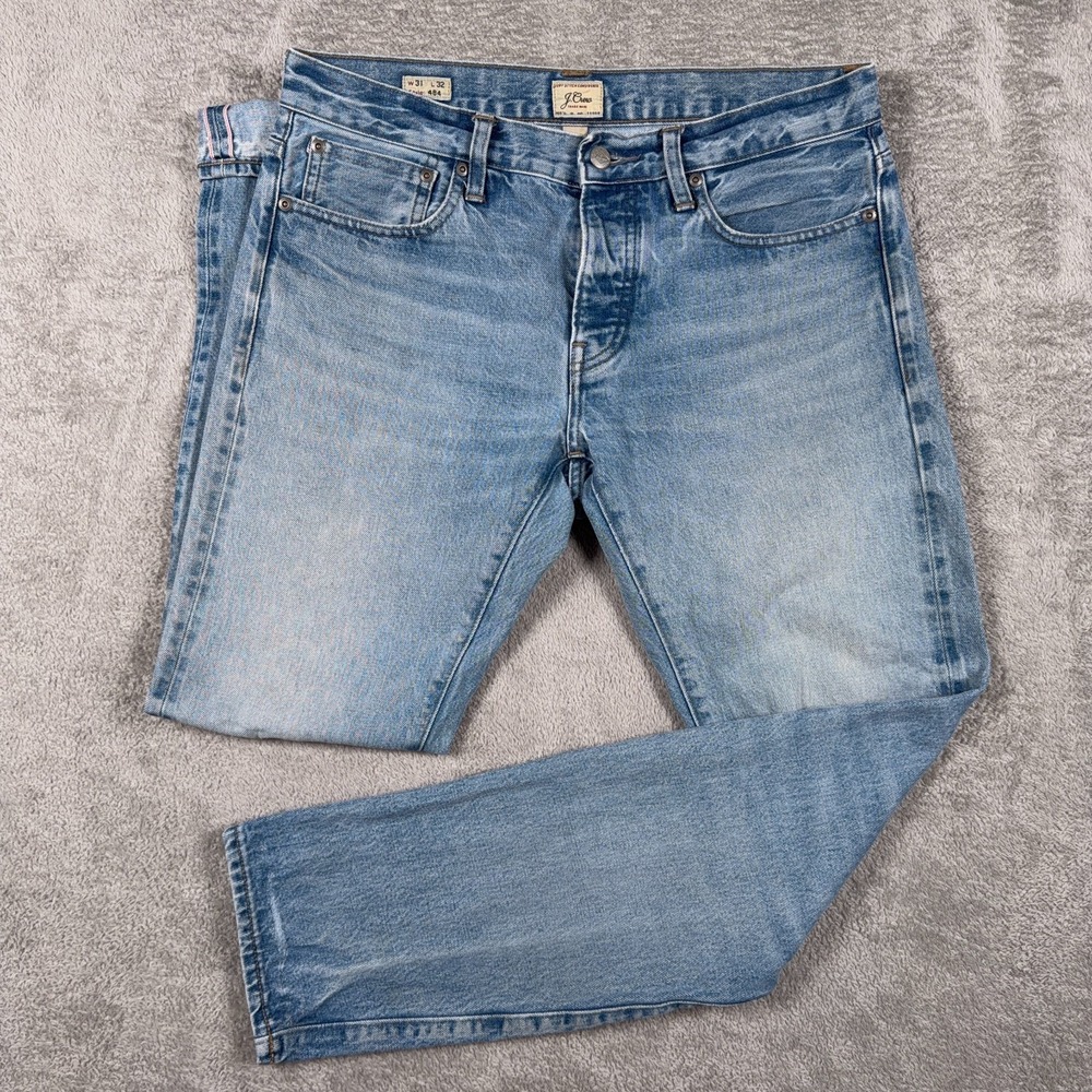 J. Crew Jeans Mens 31x32 Blue Slim Tapered 484 Kaihara Japanese Selvedge Denim